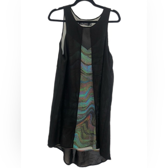 Evil Twin Black, Green, and multi Water Color Print Dress Size Medium - Picture 1 of 7